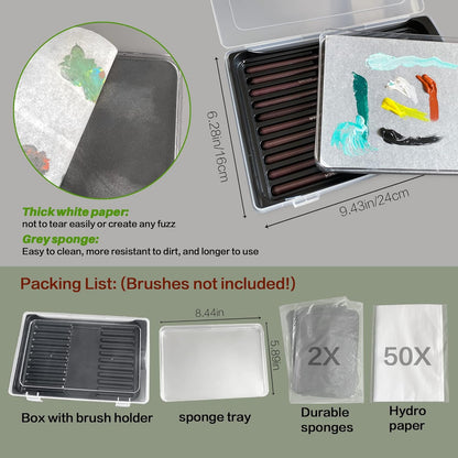 Wet Palette Wet Pallet for Miniatures- Stay Wet Palette for Acrylic Painting, Paint Brush Holder Organizer Wet Pallete Storage Containers