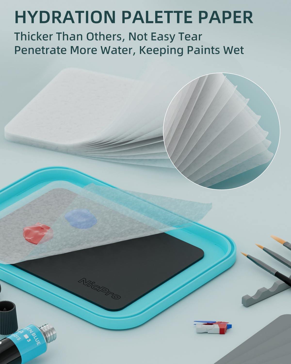 4 Pack Wet Palette Sponges & 100 Sheets Pallet Paper Refillment