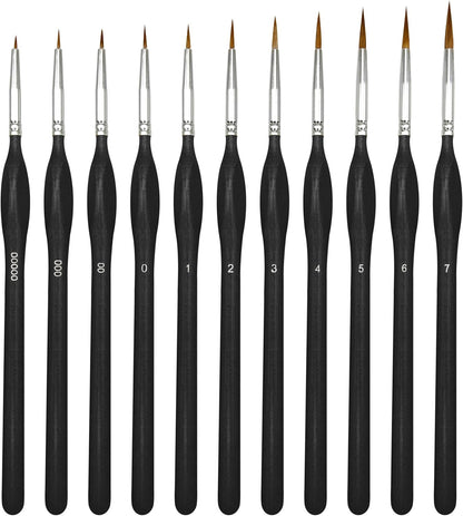 11PCS Fine Detail Paint Brushes Set, Miniature Painting Brushes Kit for Oil, Acrylic, Models,Watercolor and Gouache, Nylon Hair Paint Brush, Professional Artist Supplies with Ergonomic Handle