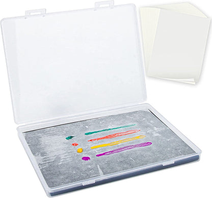 Stay Wet Palette for Acrylic Painting Miniatures Starter Kit, Wet Pallets Acrylic Paint Tray with 100 Hydro Paper & Sponge