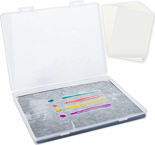 Stay Wet Palette for Acrylic Painting Miniatures Starter Kit, Wet Pallets Acrylic Paint Tray with 100 Hydro Paper & Sponge