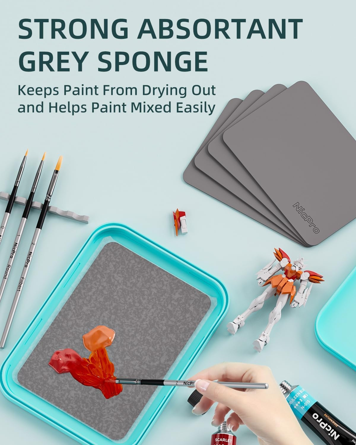 4 Pack Wet Palette Sponges & 100 Sheets Pallet Paper Refillment