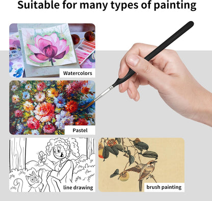 11PCS Fine Detail Paint Brushes Set, Miniature Painting Brushes Kit for Oil, Acrylic, Models,Watercolor and Gouache, Nylon Hair Paint Brush, Professional Artist Supplies with Ergonomic Handle