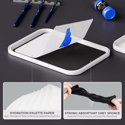Miniature Painting Kit with Wet Palette & Painting Handle