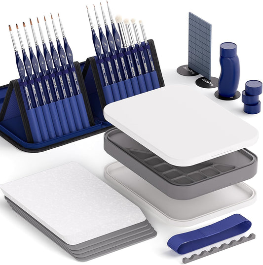 Miniature Painting Kit with Wet Palette & Painting Handle