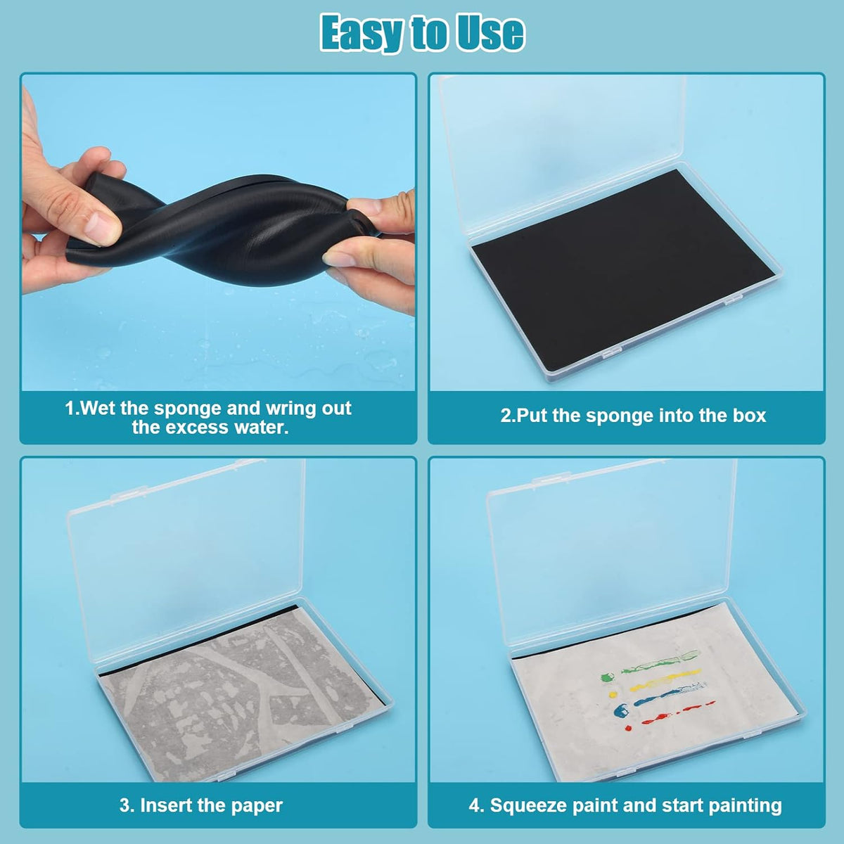 Stay Wet Palette for Acrylic Painting Miniatures Starter Kit, Wet Pallets Acrylic Paint Tray with 100 Hydro Paper & Sponge