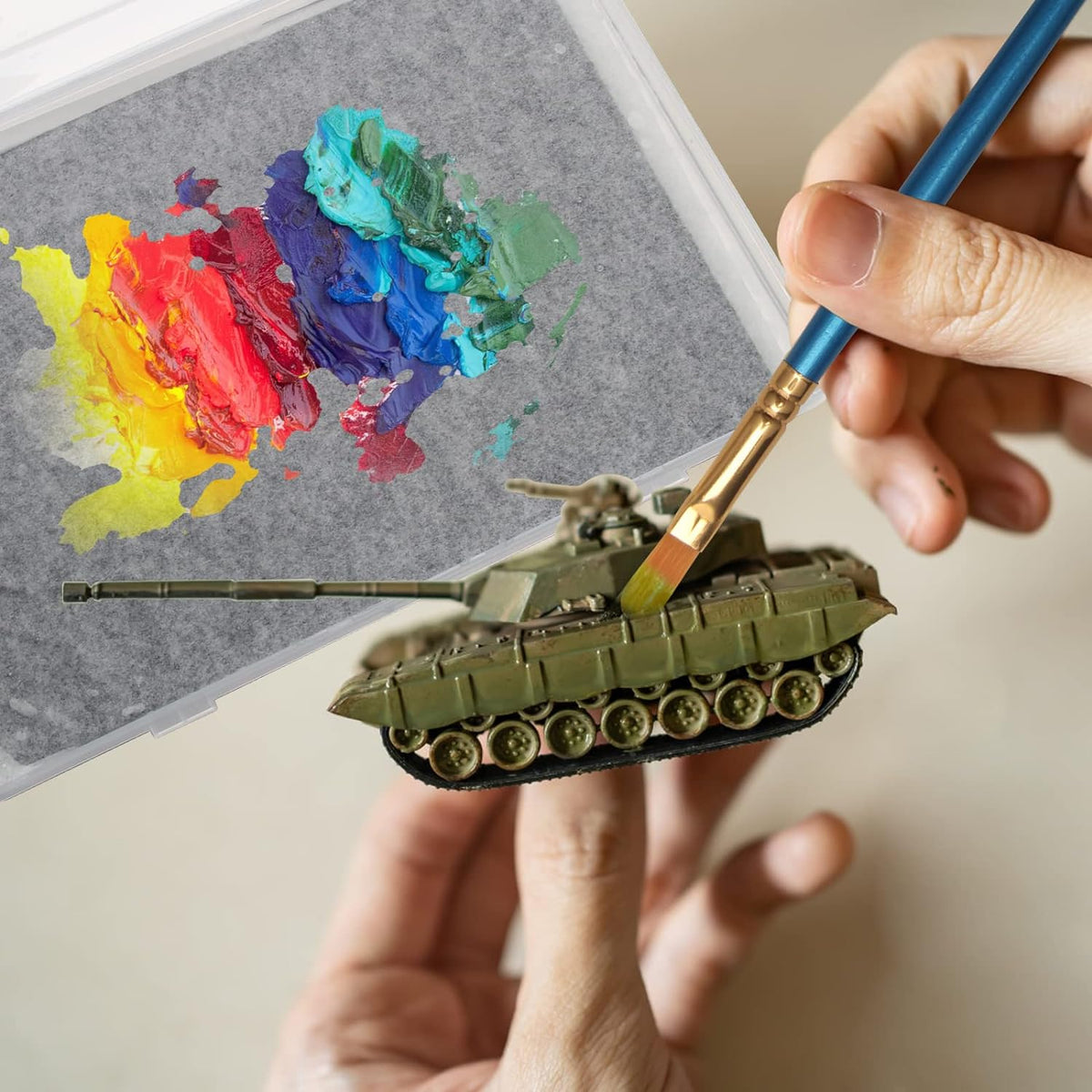 Stay Wet Palette for Acrylic Painting Miniatures Starter Kit, Wet Pallets Acrylic Paint Tray with 100 Hydro Paper & Sponge