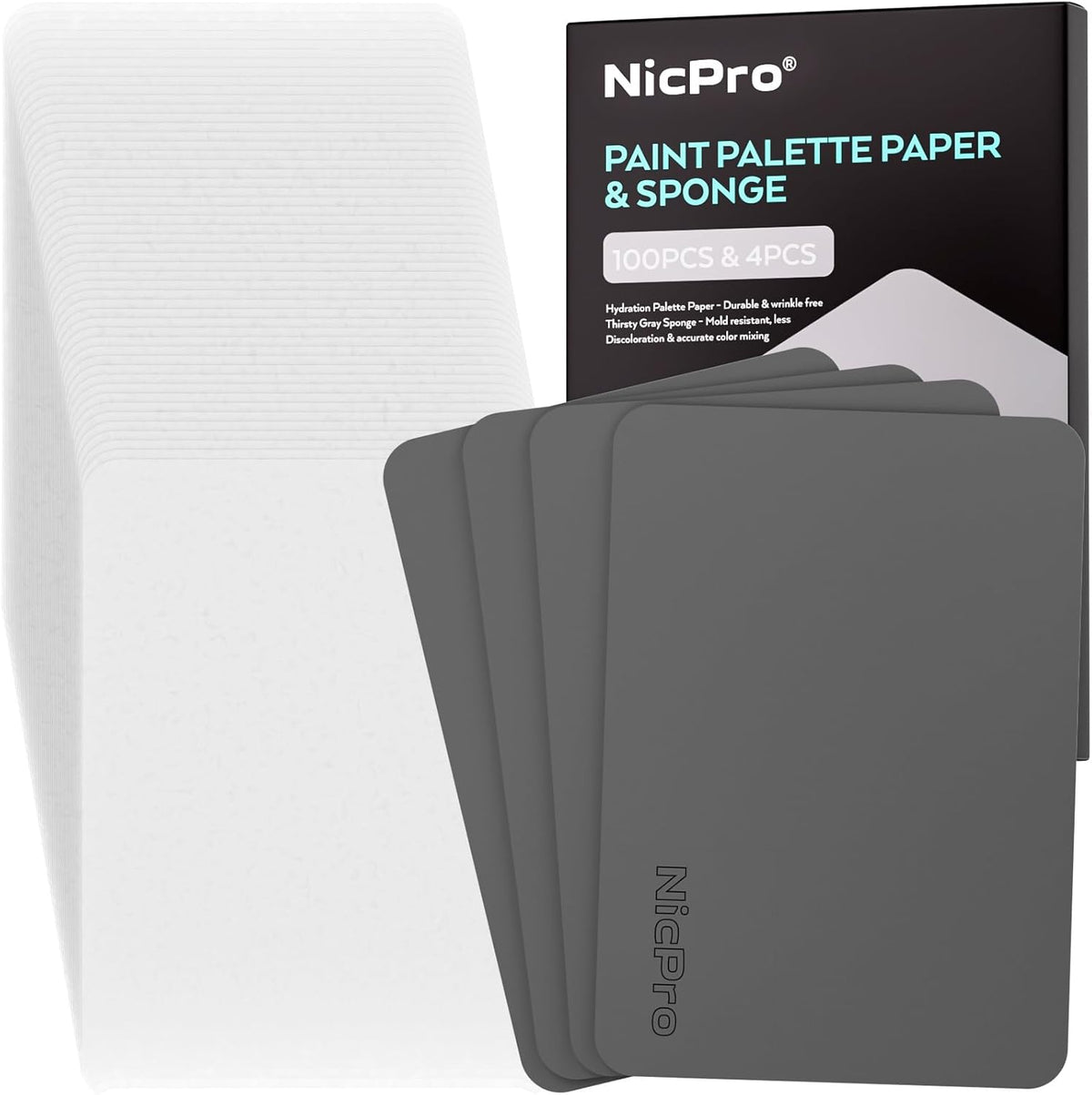 4 Pack Wet Palette Sponges & 100 Sheets Pallet Paper Refillment