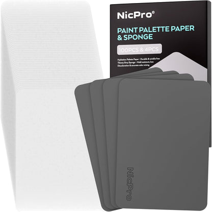 4 Pack Wet Palette Sponges & 100 Sheets Pallet Paper Refillment