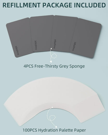 4 Pack Wet Palette Sponges & 100 Sheets Pallet Paper Refillment